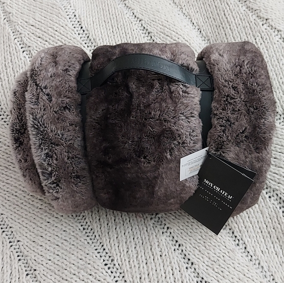 Mon Chateau Bedding Mon Chateau Faux Fur Throw Blanket Brown Ombre